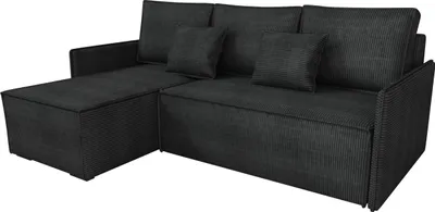 Produktbild von BroMARKT Ecksofa mit Schlaffunktion Atlantic Schwarz Cord Links