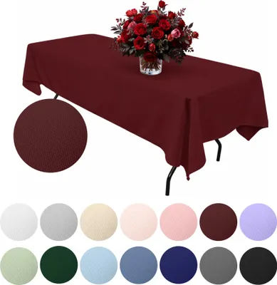 Produktbild von MEBLE ODNOWA, Tischdecke, Glatt Tischdecke, Rechteckig, Bordeaux, 140×240 cm, Matt, Tischschutz, Elegant, Formstabil, Elastisch, Strapazierfähig, Maschinenwaschbar