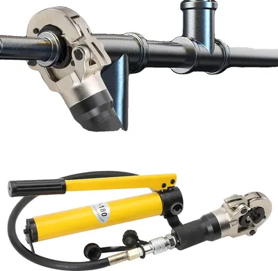 Obrázek produktu pro Hydraulické krimpovací kleště, Průměr tvaru V 12-28 mm, tvar TH 16-32 mm, Vysokopevnostní ocel, Včetně klíče, Netěsné spoje
