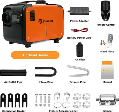Zdjęcie produktu dla Nagrzewnica powietrza z silnikiem wysokoprężnym, sterowanie Bluetooth, wydajne ogrzewanie, A2302B