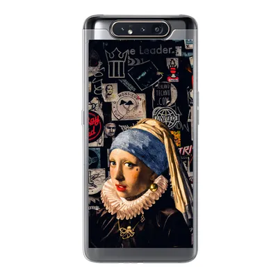 Produktbild von MuchoWow® Handyhülle Schutzhülle Hülle für Samsung Galaxy A80 Das Mädchen mit dem Perlenohrring - Tätowierung - Vermeer Silikon Softcase Handy Hülle - Schutzdeckel