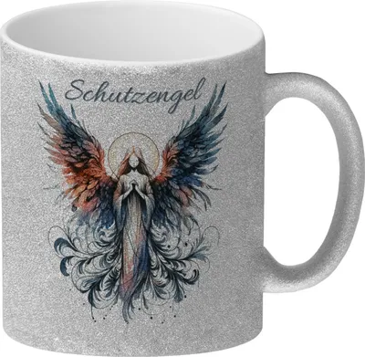 Produktbild von Schutzengel Glitzer-Kaffeebecher