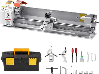 Image de VEVOR Tour à métaux 220x1000 mm Tour à avance automatique 2500 tr/min Vitesse 1250 W Moteur sans balais pour l'usinage de pièces de précision