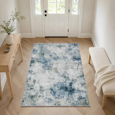Imagen del producto de Solidchoice - Alfombra abstracta de pelo bajo, 80 x 150 cm. Lavable y antideslizante