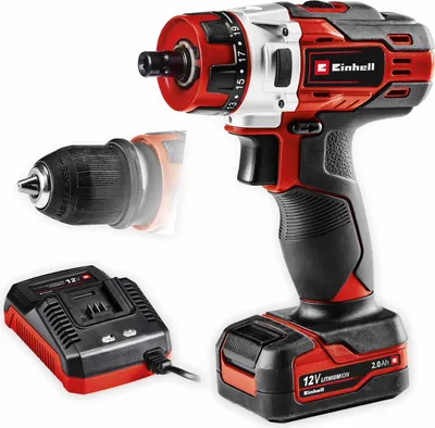 Zdjęcie produktu dla Einhell te-cd 1 1400 rpm bezkluczykowy 1,16 kg czarny, czerwony
