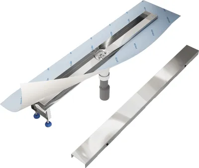 Produktbild von Aquabad SDS Premium Duschrinne 120cm mit Blende: Bord, Ablauf Senkrecht Mittig