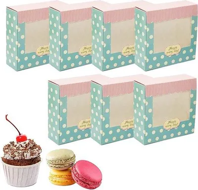 Produktbild von Famanu Cupcake-Box 30 Stück - Weiß mit Sichtfenster