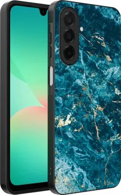 Image de Smartphonica Housse de téléphone pour Samsung Galaxy A26 avec impression de marbre - Housse arrière en TPU bleu marbré - Bleu