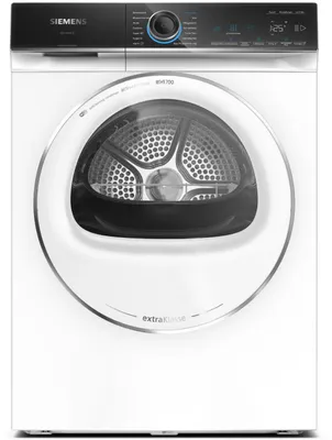 Produktbild von Siemens iQ700 WR47B2C8AT, Freistehend, Frontlader, Wärmepumpe, Weiß, Schwarz, Drehregler, Touchsteuerung, Rechts