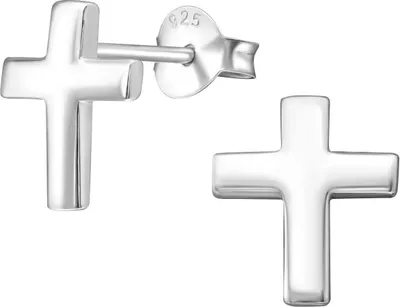 Produktbild von Ohrringe Ohrstecker 925 Sterling Silber mit Kreuz