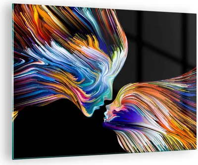 Produktbild von Bilder auf glas - Abstraktion modern - 70x50cm - Glasbilder - Wandbilder - Kunstdruck - zum Aufhängen bereit - Wanddekoration aus Glas - Glas Bilder - Wandbild auf Glas - Einteilig - GAA70x50-3709