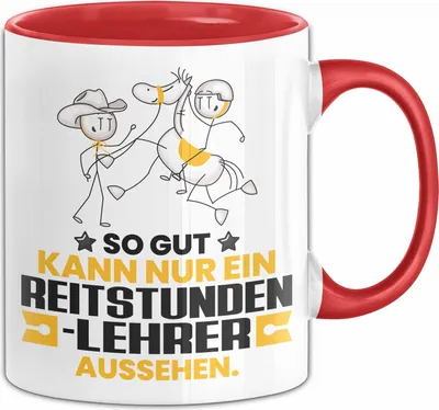 Produktbild von Reitstundenlehrer Geschenk Tasse So Gut Kann Nur Ein Reitstundenlehrer Aussehen Geschenkidee Kaffee-Becher (Rot)