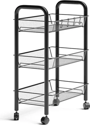 Produktbild von Rollcontainer Vicco Tarro Schwarz 45 x 64 cm mit 3 Ablagefächern, Model 57297