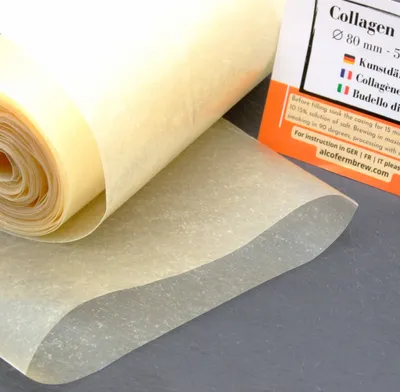 Produktbild von Kunstdarm 80mm/5m - Wursthaut, Metzger Kollagenhülle, Kollagenhülle für Wurst