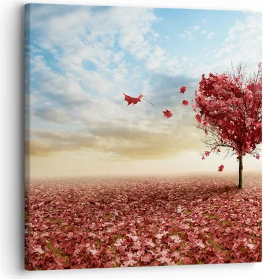 Produktbild von Bild auf Leinwand - Leinwandbild - Abstraktion Herbst Baum Blatt - 30x30cm - Wand Bild - Wanddeko - Leinwanddruck - Bilder - Kunstdruck - Wanddekoration - Leinwand bilder - Wandkunst - AC30x30-2609