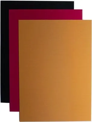 Produktbild von Metall Gravur-Bogen für den Silhouette CURIO (alle Modelle) - je 1 Bogen in den Farben Schwarz, Pink & Gold