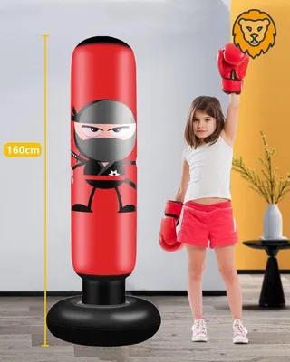 Obrázok produktu pre Boxovací vak Ibenzoa® pre deti – 160 cm nafukovací boxovací vak Ninja s rukavicami pre aktívne deti