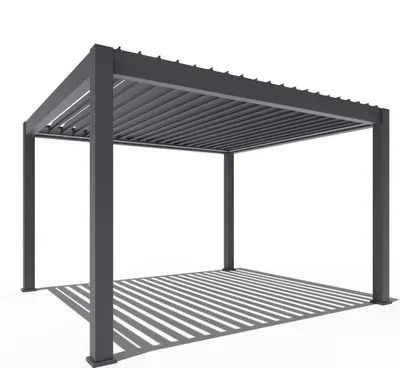 Produktbild von Weide Prestige Pergola | Aluminium Lamellendach | 3,6 x 4 M | Inkl. LED & 4x Sonnenrollo | Anthrazit