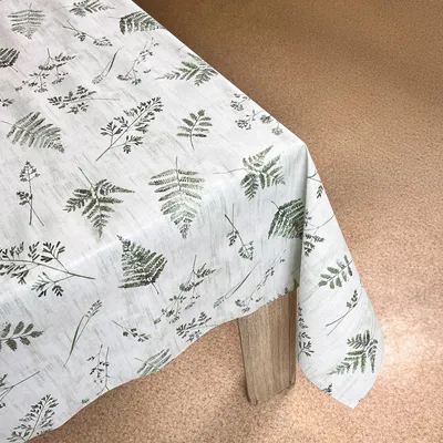 Produktbild von Wachstuchtischdecke 140x180 cm - Grüner Farn - Wachstischdecke mit wasserabweisender und lebensmittelecht PVC-Beschichtung - Outdoor-Tischdecken für Garten, Küche - Tischdecke wetterfest