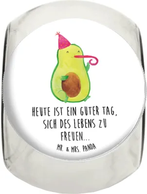 Produktbild von Mr. & Mrs. Panda Kaffeedose Avocado Feier L 870ml - Weiß - Geschenk, Geburtstag, Teedose, Vorratsbehälter, Bonboniere, Fete, Gute Laune, Süßigkeitenglas, Party