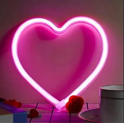Produktbild von LED-Herz-Nachtlicht, Neon-Herzlampe in Pink, batteriebetrieben, für Wohn- und Schlafzimmer