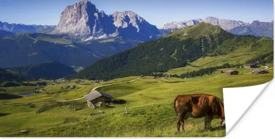 Produktbild von MuchoWow® Poster Kuh - Berg - Alpen 40x20 cm - Poster für die Wand - Poster Schlafzimmer