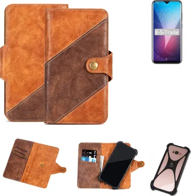 Produktbild von K-S-Trade Handyhülle Schutzhülle Bookstyle Case Wallet-Case kompatibel mit Oukitel Y4800 Cover Klapphülle Kantenschutz Smartphone dunkelbraun braun