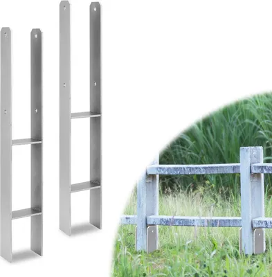 Obrázek produktu pro Jopassy H-kotva Podpěra sloupku žárově pozinkovaná Stabilní podpěra Kotva sloupku Carport-111mm-2 kusy