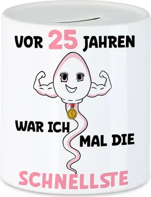 Produktbild von Vor 25 Jahren War Ich Mal Die Schnellste Spardose 25. Geburtstag Happy Birthday Party Geburtstagstorte