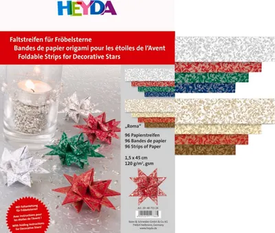 Produktbild von Faltstreifen für Fröbelsterne Heyda 1,5x45cm roma