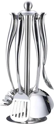Imagen del producto de Juego de 6 utensilios de cocina, con soporte para almacenamiento