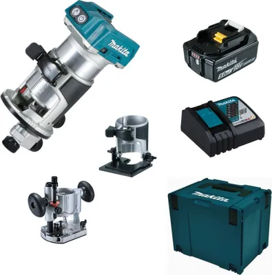Produktbild von Makita Akku-Multifunktionsfräse DRT50ZJX2 18V + DC18RC + Akku 5,0 Ah BL 1850B