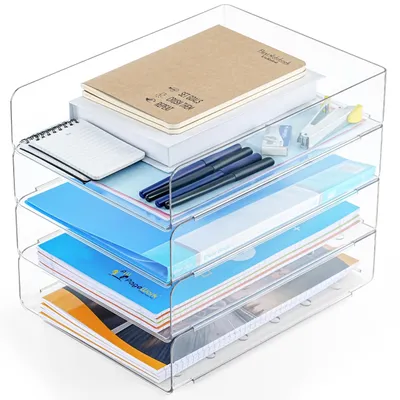 Immagine prodotto di Solidchoice - Organizer da scrivania in plastica impilabile per documenti