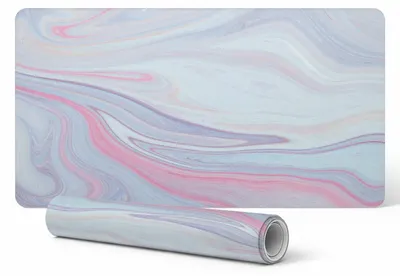 Produktbild von Rutschfeste Schreibtischunterlage mit pastellfarbenem Wellenmuster, 100 x 50 cm