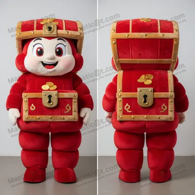 Immagine prodotto di Costume MASTICOT Gonfiabile a Forma di Forziere del Tesoro Rosso