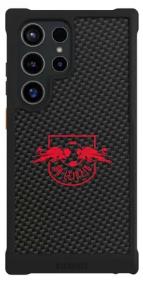 Produktbild von NIVOCASE Hülle für Samsung Galaxy S24 Ultra  Stoßfeste Handyhülle NIVOmax Case Schwarz Carbon Offizielles Lizenzprodukt RB Leipzig