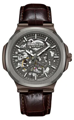 Zdjęcie produktu dla Kenneth Cole Automatyczny zegarek Automatic Leather Gun - Brown