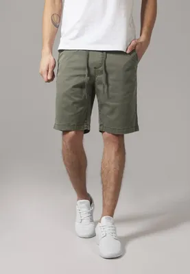 Immagine prodotto di Pantaloncini da uomo Urban Classics Stretch Twill Joggshorts color oliva - M