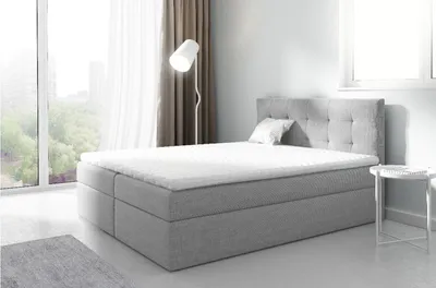 Obrázek produktu pro Čalouněná boxspringová postel 160x200 IVANA 2 - šedá + topper