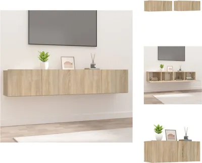 Produktbild von vidaXL TV-Schränke 2 Stk. Sonoma-Eiche 80x30x30 cm Holzwerkstoff -  TV-Möbel