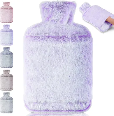 Produktbild von ANTCOOL Soft Lid Hot Water Bottle, auslaufsichere 2L große Wärmflasche, Naturkautschuk, Bettflaschenplüsch, Handwärmer für Kinder und Erwachsene