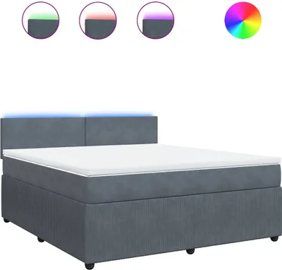 Obrázek produktu pro vidaXL Postel Boxspring s matrací Dark Grey 180x200 cm Velvet