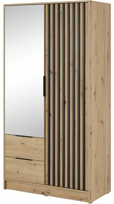 Obrázok produktu pre Skriňa so zrkadlom LAILA 2D dub artisan / čierna