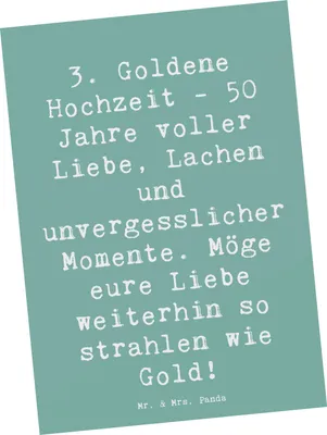 Produktbild von Mr. & Mrs. Panda Postkarte Spruch 50. Hochzeitstag - Meeresbrise - Geschenk, Jubiläum, Partnerschaft, Ansichtskarte, Postkarten, Meilenstein feiern, bildkarte, Geschenke