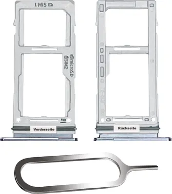 Produktbild von Samsung Galaxy S10 / Plus Sim Karten Halter Tray Adapter Fach Stecker Slot + Nadel Dual Prism Blau