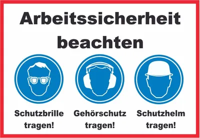 Produktbild von Arbeitssicherheit Augen Ohren Kopf Schild A0 (841x1189mm)