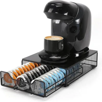Produktbild von Famanu Kaffeekapselhalter mit Schublade - Aufbewahrungsbox für 48 Kaffeekapseln - Schwarz