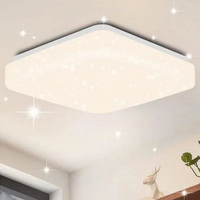 Image de ZMH Led plafonnier chambre enfant plafonnier ciel étoilé petit angle 15W 4000K 21cm blanc neutre moderne pour chambre escalier couloir bureau