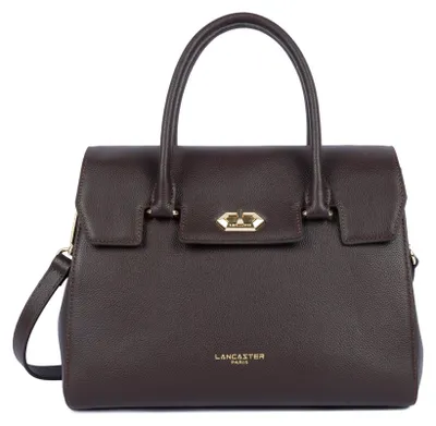 Image de Lancaster Sac à main A rabat avec fermoir M Milano Cosmos Marron Foncé
