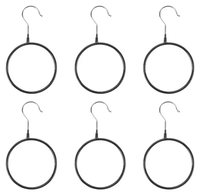Schalhalter 6er-Set, Metall, rutschfest, 12x23 cm, Weiß
